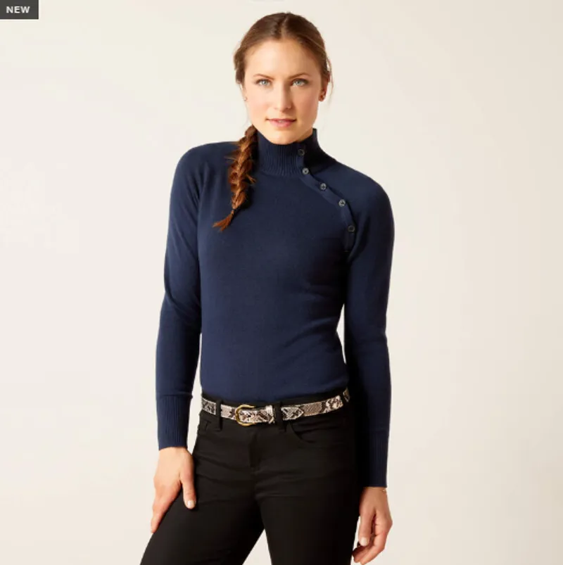 Ariat Womens Half Bay Sweater Navy